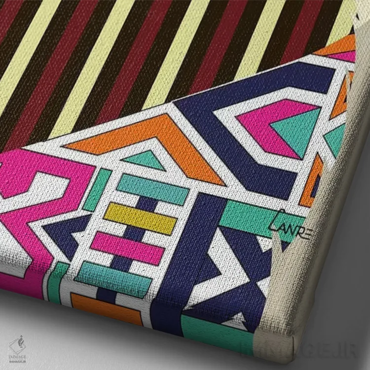 تابلو دکوراتیو تریر ویتن اثر لانره استودیو - نمای نزدیک بافت بوم