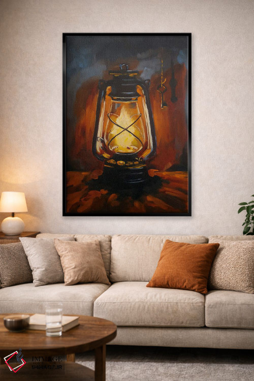 تابلو دکوراتیو چراغ کرزین داغ و یک کلید اثر جین لانتسمن - D1B