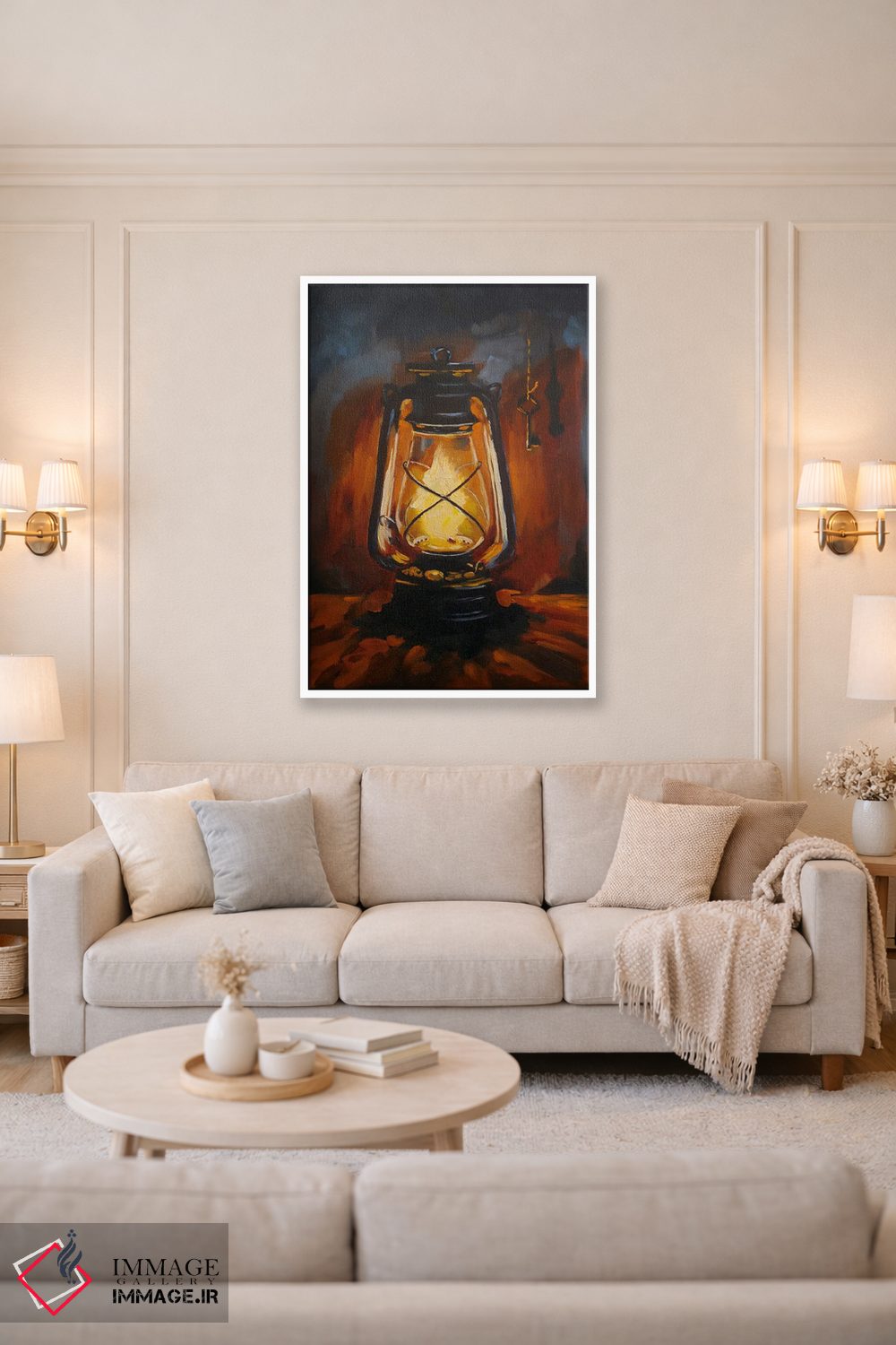 تابلو دکوراتیو چراغ کرزین داغ و یک کلید اثر جین لانتسمن - D2W