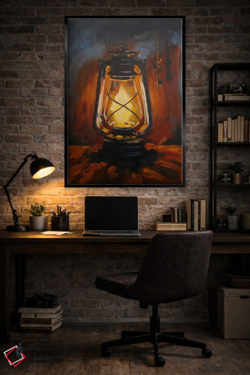 تابلو دکوراتیو چراغ کرزین داغ و یک کلید اثر جین لانتسمن - D5B
