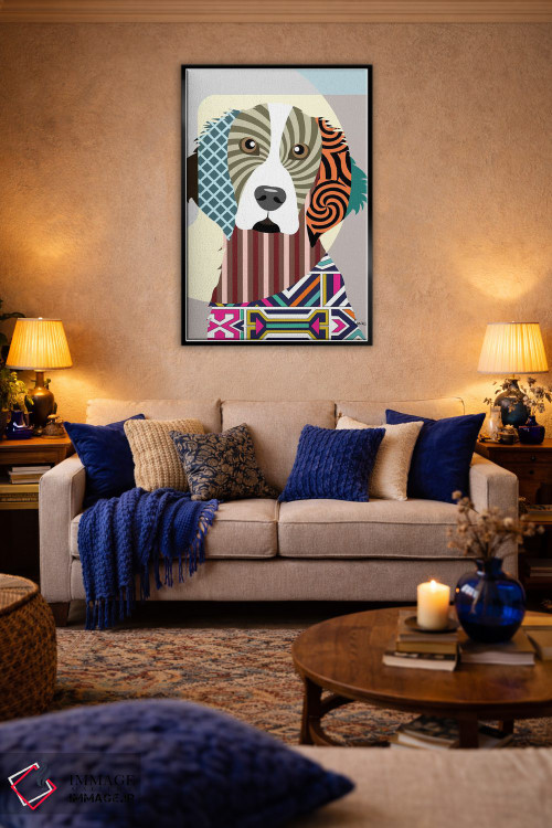 تابلو دکوراتیو ولش اسپرینگر اسپانیل اثر لانره استودیو - D6B