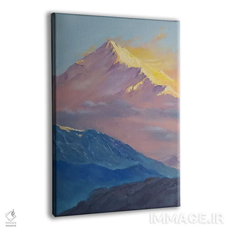 تابلو دکوراتیو طلوع خورشید در منظره کوهستان برفی اثر جین لانتسمن - نمای پرسپکتیو محصول