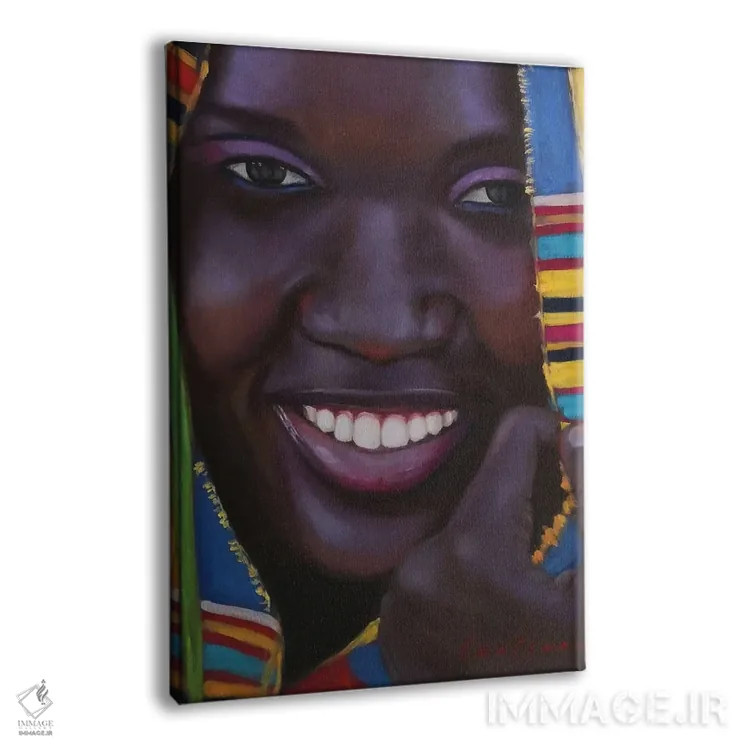 تابلو دکوراتیو لبخند زیبا. آفریقایی اثر جین لانتسمن - نمای پرسپکتیو محصول