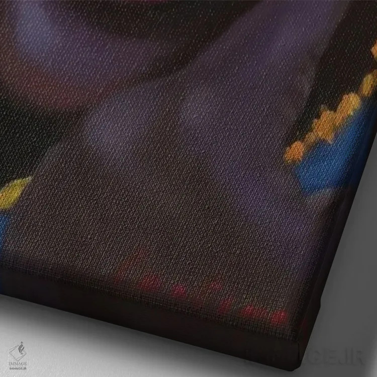 تابلو دکوراتیو لبخند زیبا. آفریقایی اثر جین لانتسمن - نمای نزدیک بافت بوم