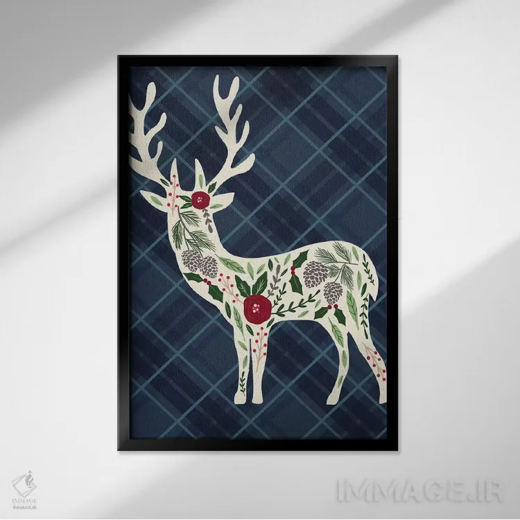 تابلو دکوراتیو "کلبه دنج کریسمس ۲" اثر لوییز آلن - نمای قابدار مشکی