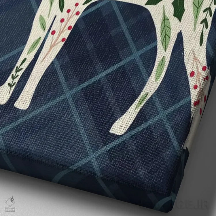 تابلو دکوراتیو "کلبه دنج کریسمس ۲" اثر لوییز آلن - نمای نزدیک بافت بوم