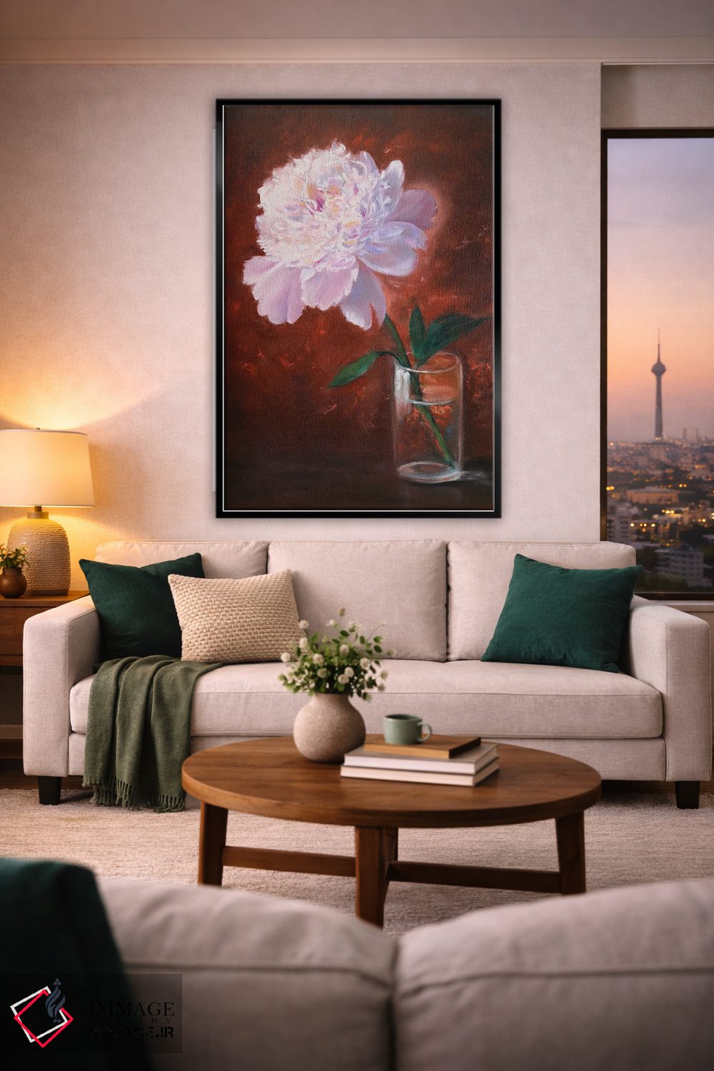 تابلو دکوراتیو پئونی تنها اثر جین لانتسمن - D1B