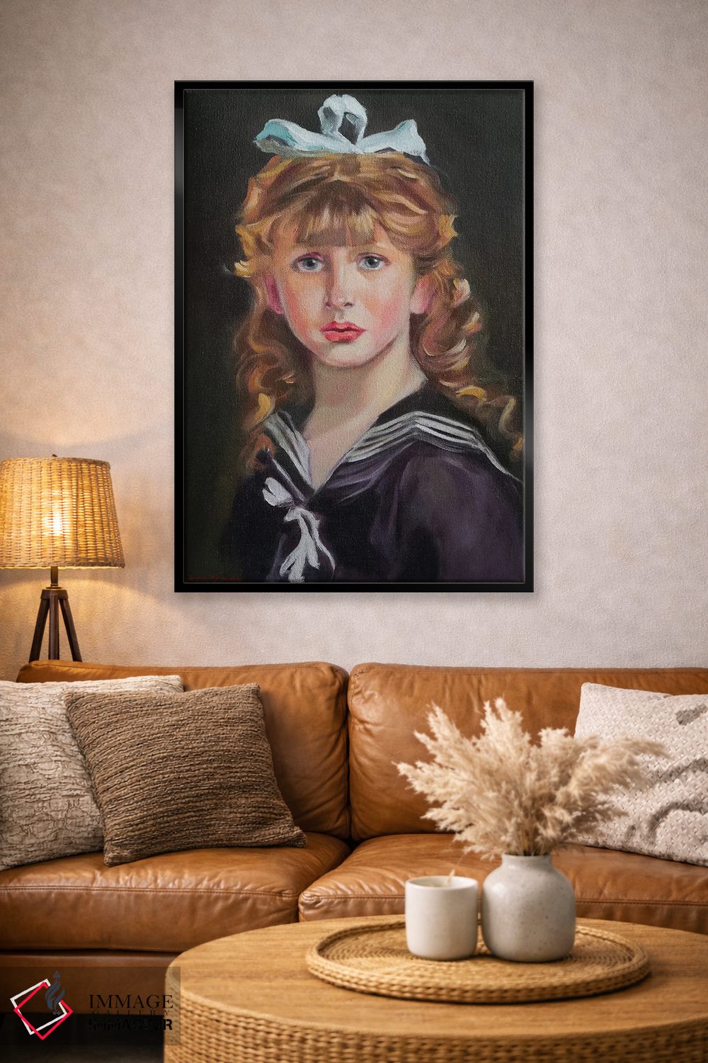 تابلو دکوراتیو دختر کوچولو و پاپیون اثر جین لانتسمن - D4B