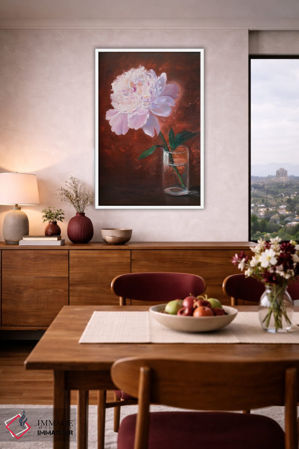 تابلو دکوراتیو پئونی تنها اثر جین لانتسمن - D2W