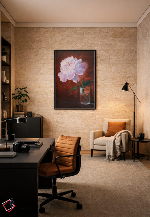 تابلو دکوراتیو پئونی تنها اثر جین لانتسمن - D4B