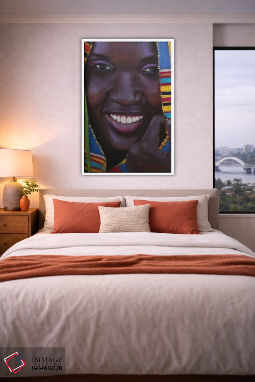 تابلو دکوراتیو لبخند زیبا. آفریقایی اثر جین لانتسمن - D3W