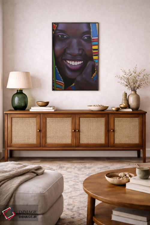 تابلو دکوراتیو لبخند زیبا. آفریقایی اثر جین لانتسمن - D4B