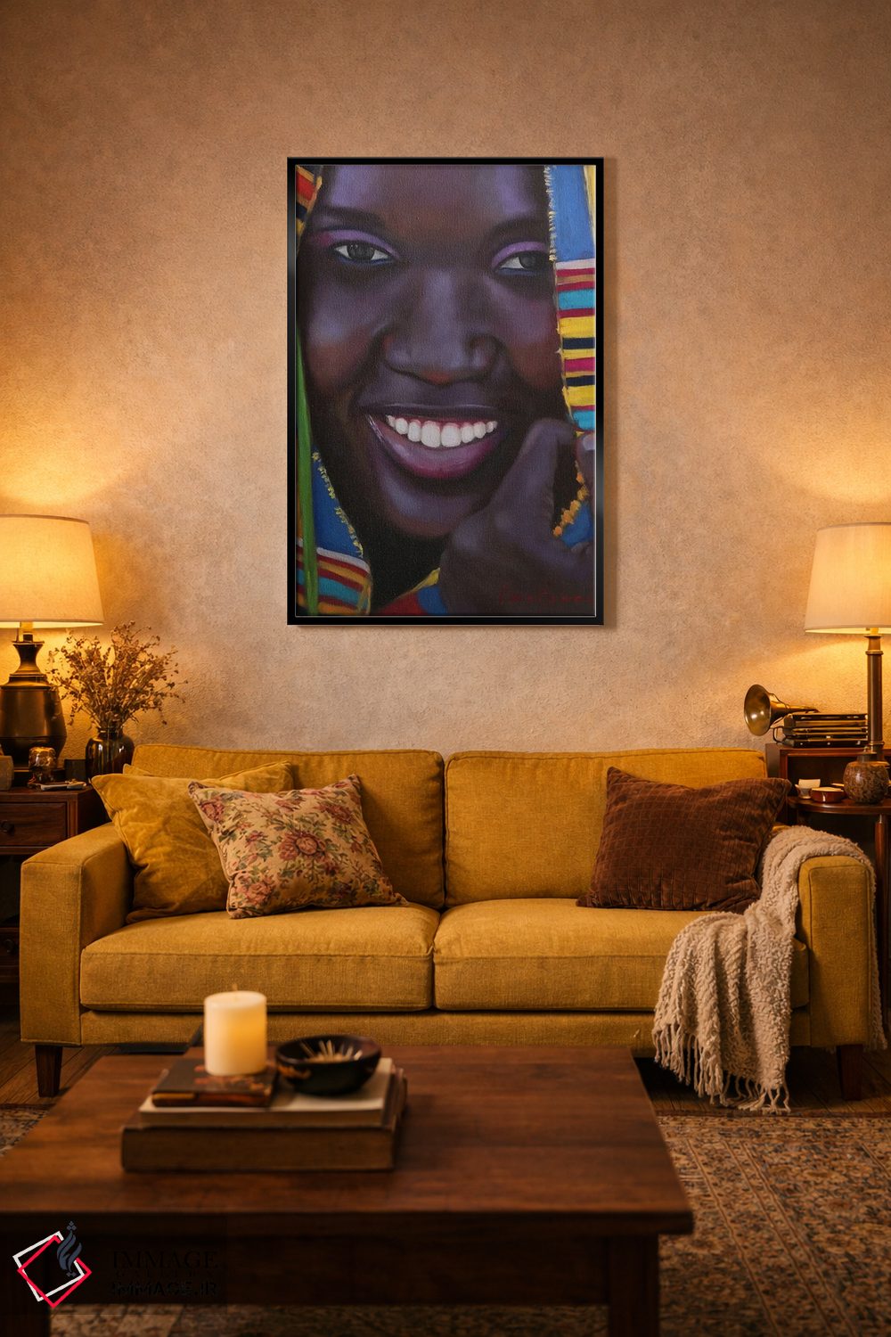 تابلو دکوراتیو لبخند زیبا. آفریقایی اثر جین لانتسمن - D5B
