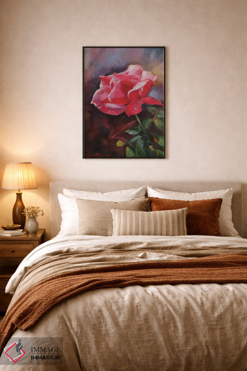 تابلو دکوراتیو گل رز صورتی اثر جین لانتسمن - D6B