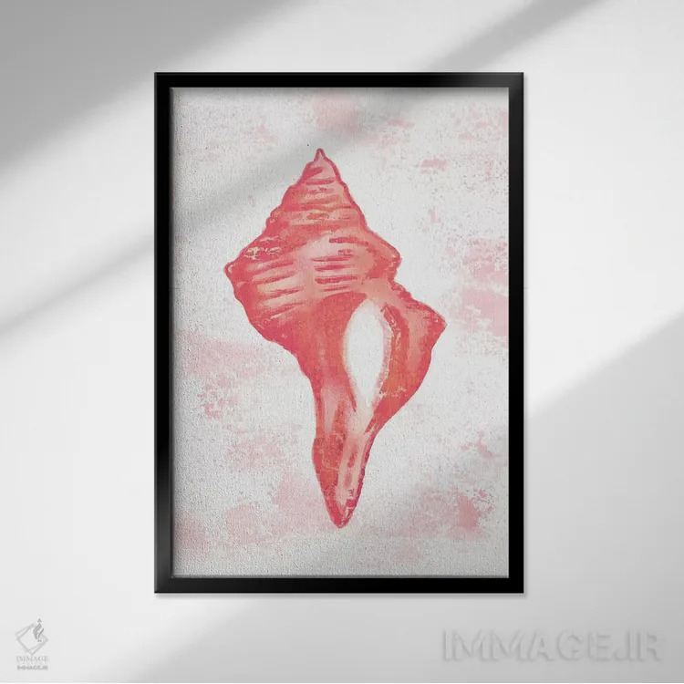 تابلو دکوراتیو "سرخی مرجانی ۱" اثر لوییز آلن - نمای قابدار مشکی