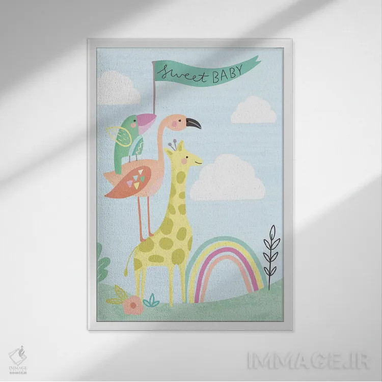 تابلو دکوراتیو "سلام کوچولوی شیرین" اثر لوییز آلن - نمای قابدار سفید