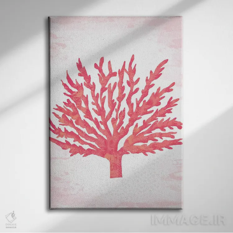 تابلو دکوراتیو "سرخی مرجانی ۲" اثر لوییز آلن - نمای روبهرو روی دیوار