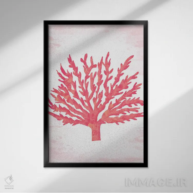 تابلو دکوراتیو "سرخی مرجانی ۲" اثر لوییز آلن - نمای قابدار مشکی