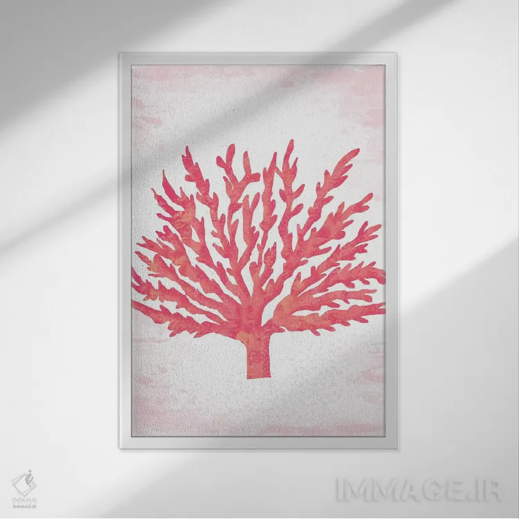 تابلو دکوراتیو "سرخی مرجانی ۲" اثر لوییز آلن - نمای قابدار سفید