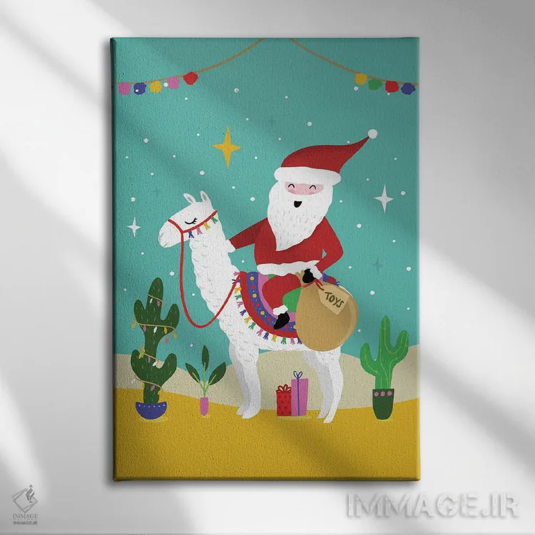 تابلو دکوراتیو "کریسمس مبارک " اثر لوییز آلن - نمای روبهرو روی دیوار