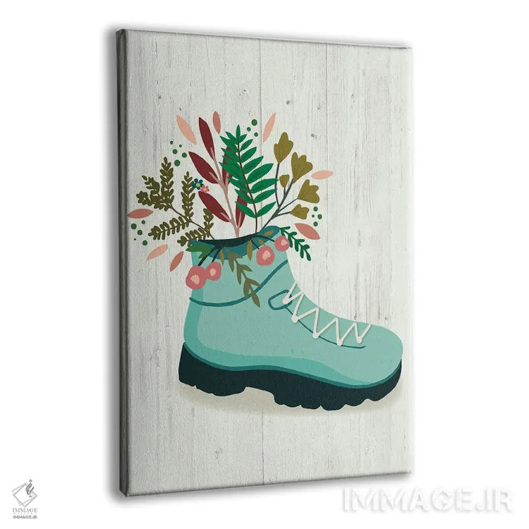 تابلو مدرن "چکمه های گلدار" اثر لوییز آلن - نمای پرسپکتیو محصول