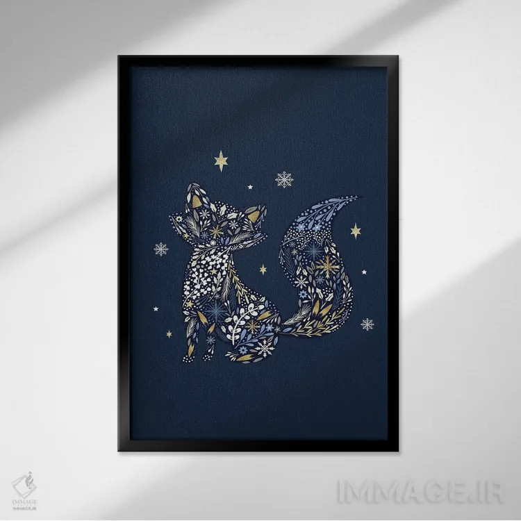 تابلو دکوراتیو "جنگل زمستانی باشکوه ۱" اثر لوییز آلن - نمای قابدار مشکی