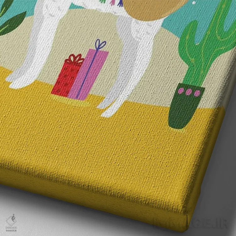 تابلو دکوراتیو "کریسمس مبارک " اثر لوییز آلن - نمای نزدیک بافت بوم