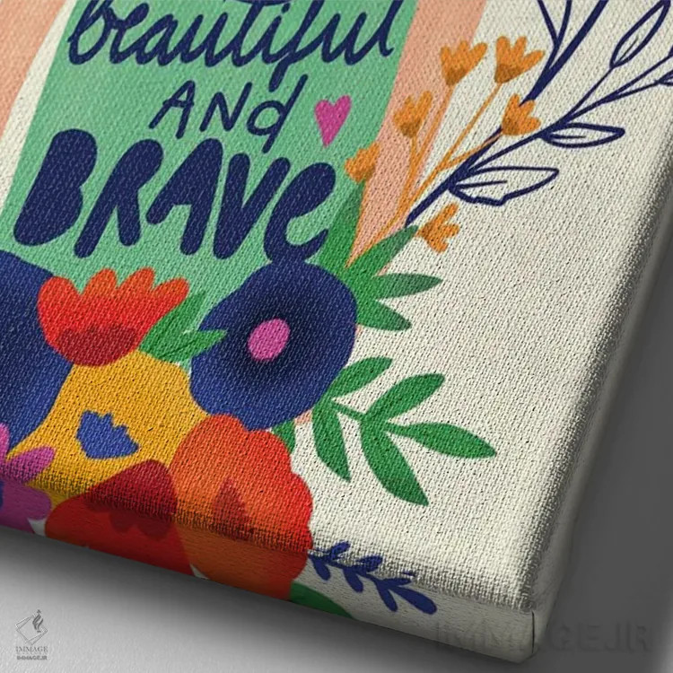 تابلو دکوراتیو "خودت را بپذیر" اثر لوییز آلن - نمای نزدیک بافت بوم