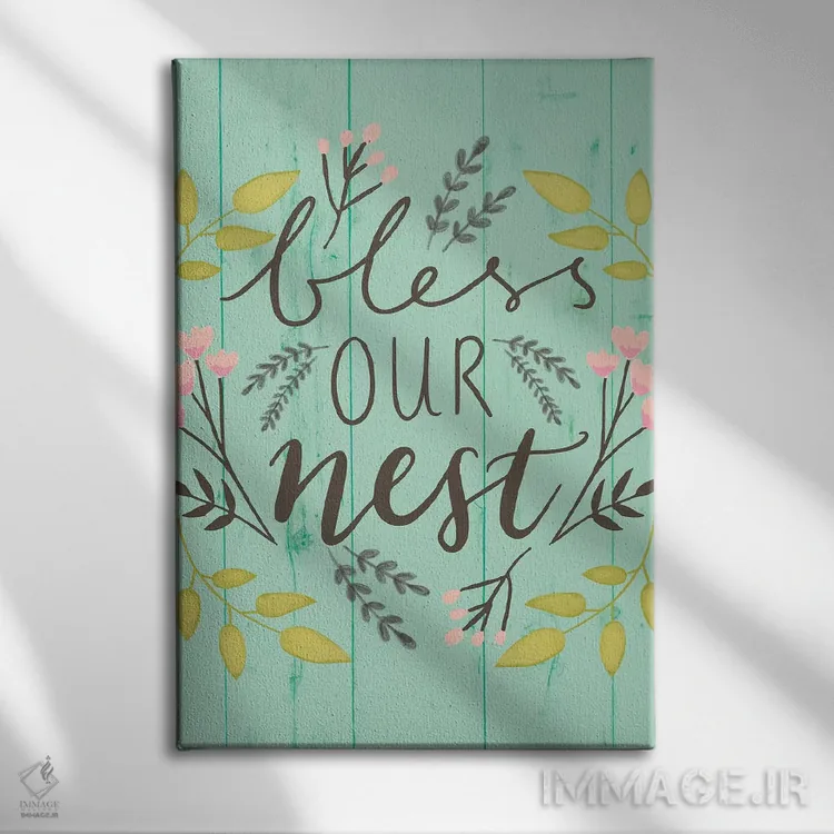 تابلو دکوراتیو "رنگ های ملایم خانه روستایی ۳" اثر لوییز آلن - نمای روبهرو روی دیوار