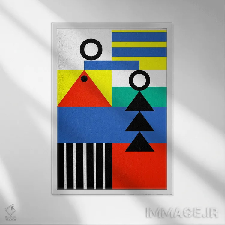 تابلو انتزاعی "زندگی بارها و بارها آغاز می شود" اثر لورا اوبون - نمای قابدار سفید