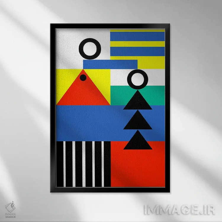 تابلو انتزاعی "زندگی بارها و بارها آغاز می شود" اثر لورا اوبون - نمای قابدار مشکی