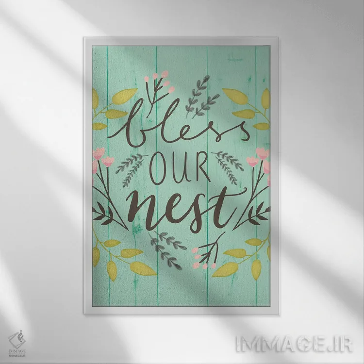 تابلو دکوراتیو "رنگ های ملایم خانه روستایی ۳" اثر لوییز آلن - نمای قابدار سفید