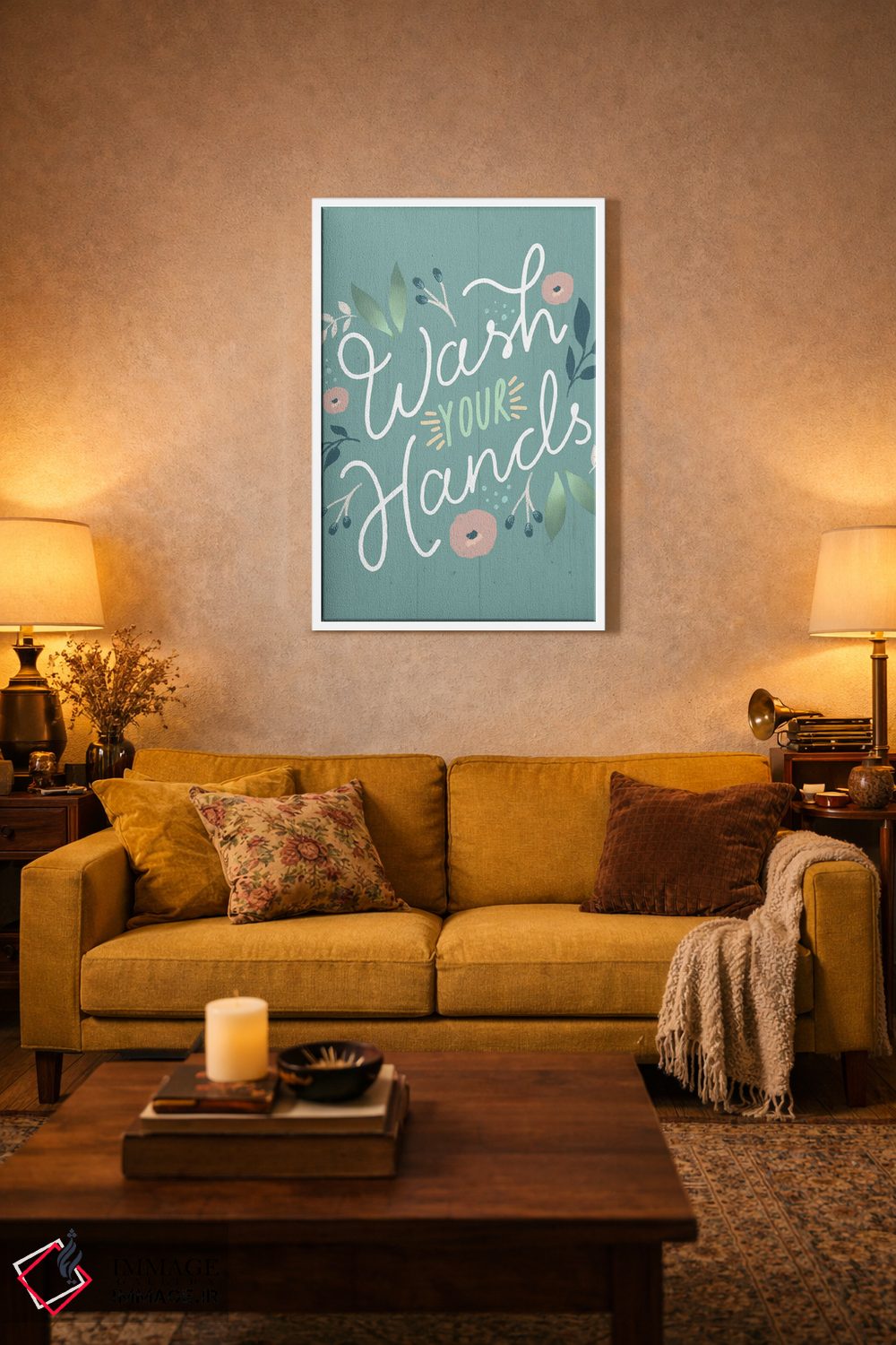 تابلو مدرن "دست هایت را بشور" اثر لوییز آلن - D2W