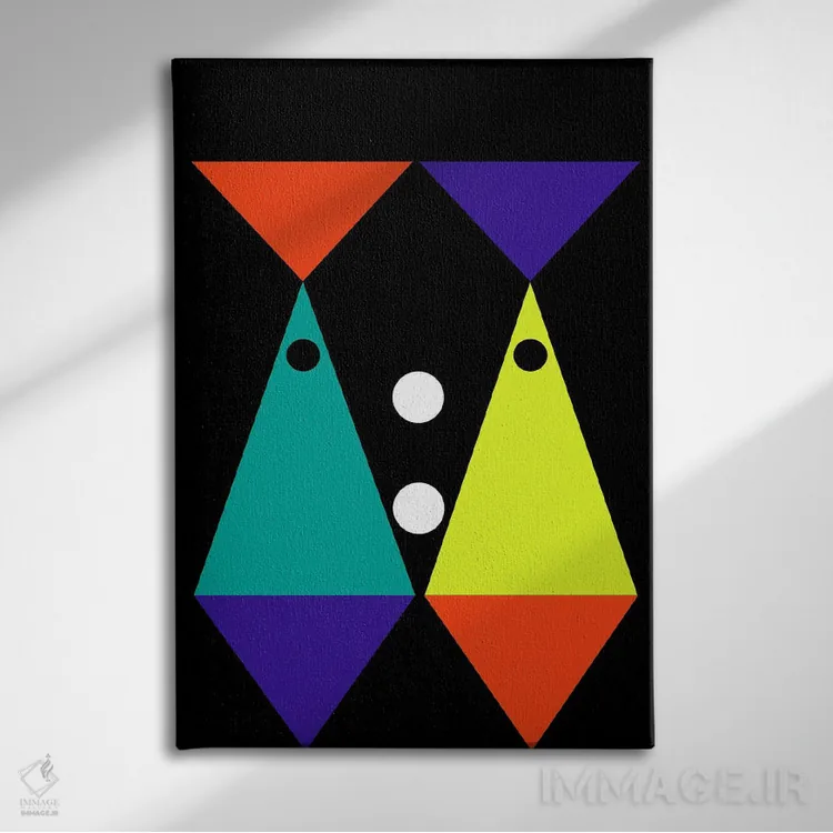 تابلو انتزاعی "مثل ماهی در آب" اثر لورا اوبون - نمای روبهرو روی دیوار