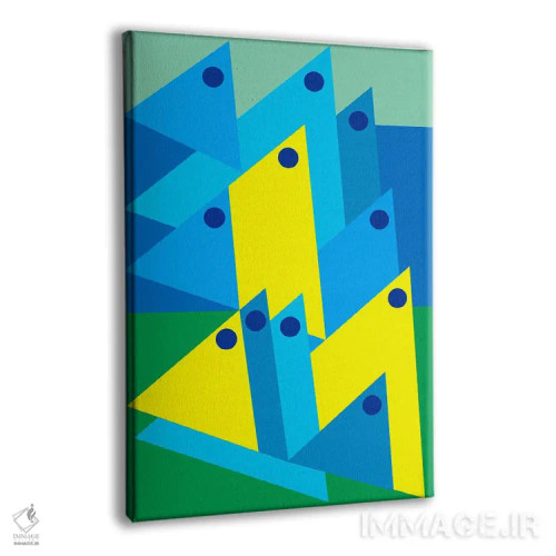 تابلو انتزاعی "جنگجویان فروتن" اثر لورا اوبون - نمای پرسپکتیو محصول