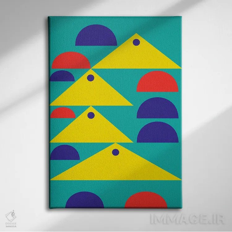 تابلو انتزاعی "شناور بودن" اثر لورا اوبون - نمای روبهرو روی دیوار