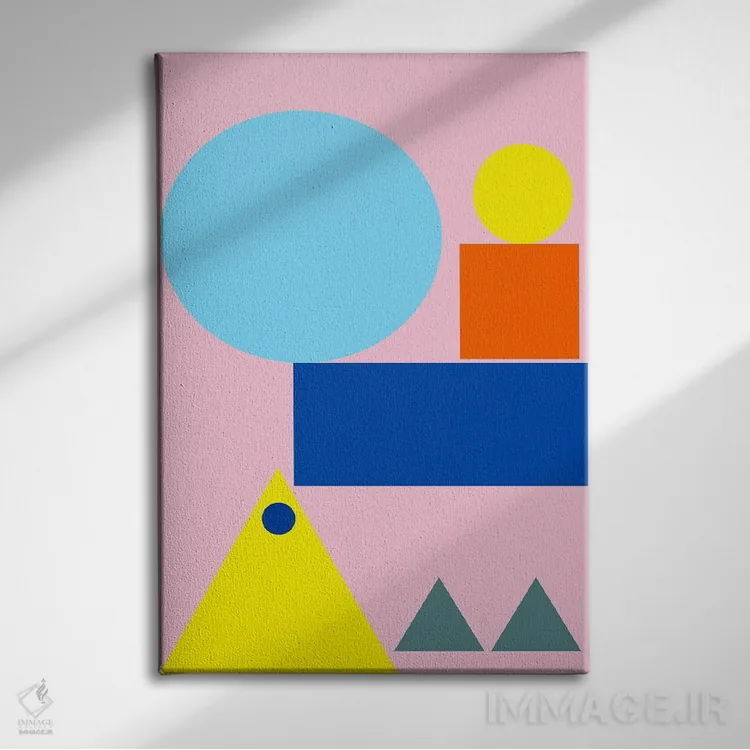 تابلو انتزاعی "بازی کن" اثر لورا اوبون - نمای روبهرو روی دیوار