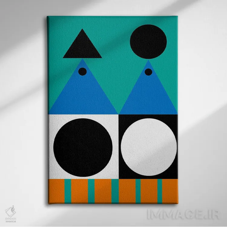 تابلو انتزاعی "ناسازگاری سازگار" اثر لورا اوبون - نمای روبهرو روی دیوار