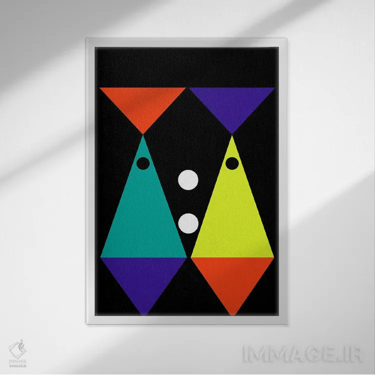 تابلو انتزاعی "مثل ماهی در آب" اثر لورا اوبون - نمای قابدار سفید