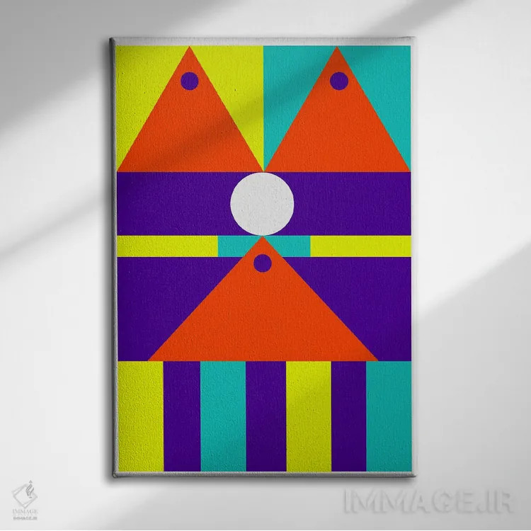 تابلو انتزاعی "لذت را ادامه بده" اثر لورا اوبون - نمای روبهرو روی دیوار