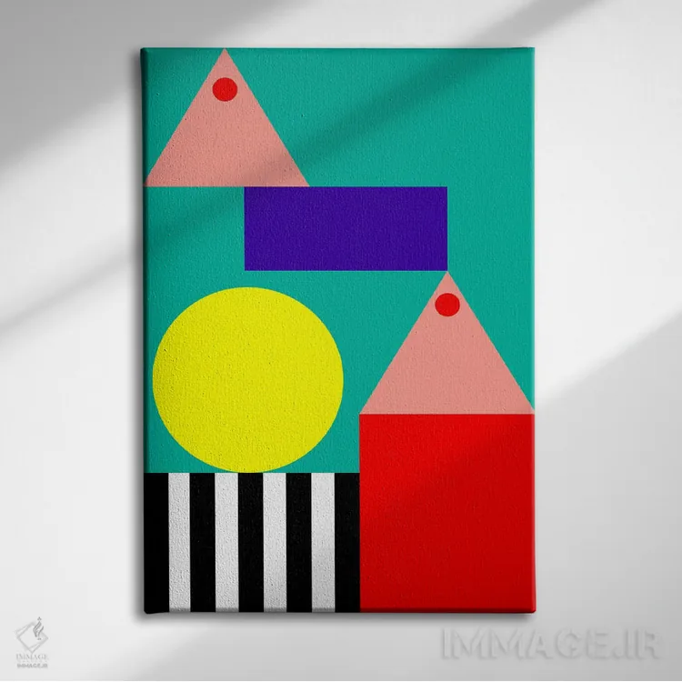 تابلو انتزاعی "برای خودت بایست" اثر لورا اوبون - نمای روبهرو روی دیوار