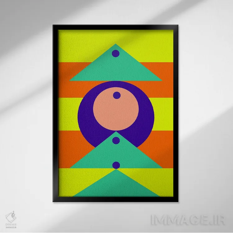 تابلو انتزاعی "با سپاسگزاری" اثر لورا اوبون - نمای قابدار مشکی