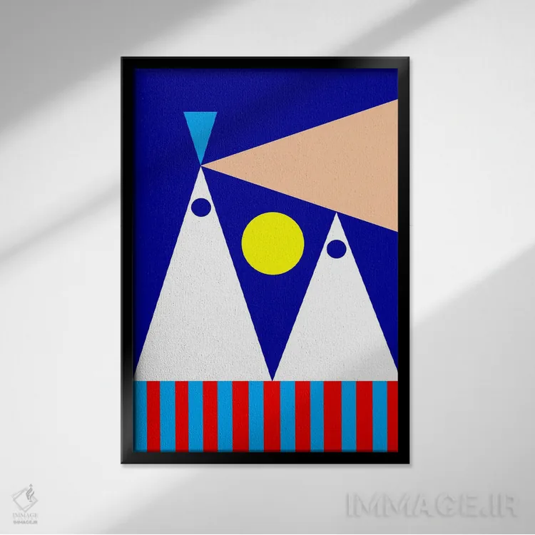 تابلو انتزاعی "شب های صاف" اثر لورا اوبون - نمای قابدار مشکی