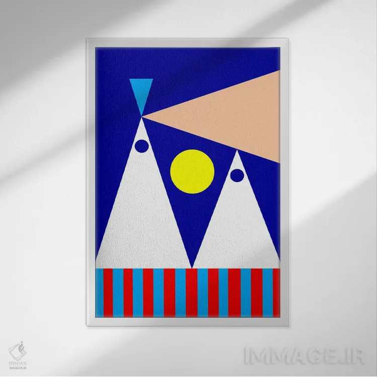 تابلو انتزاعی "شب های صاف" اثر لورا اوبون - نمای قابدار سفید