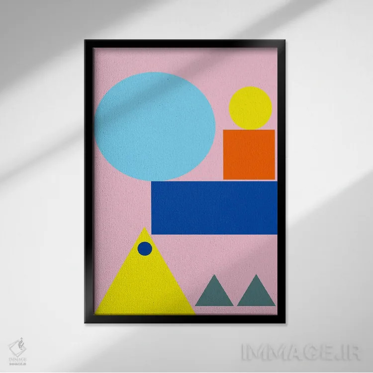 تابلو انتزاعی "بازی کن" اثر لورا اوبون - نمای قابدار مشکی