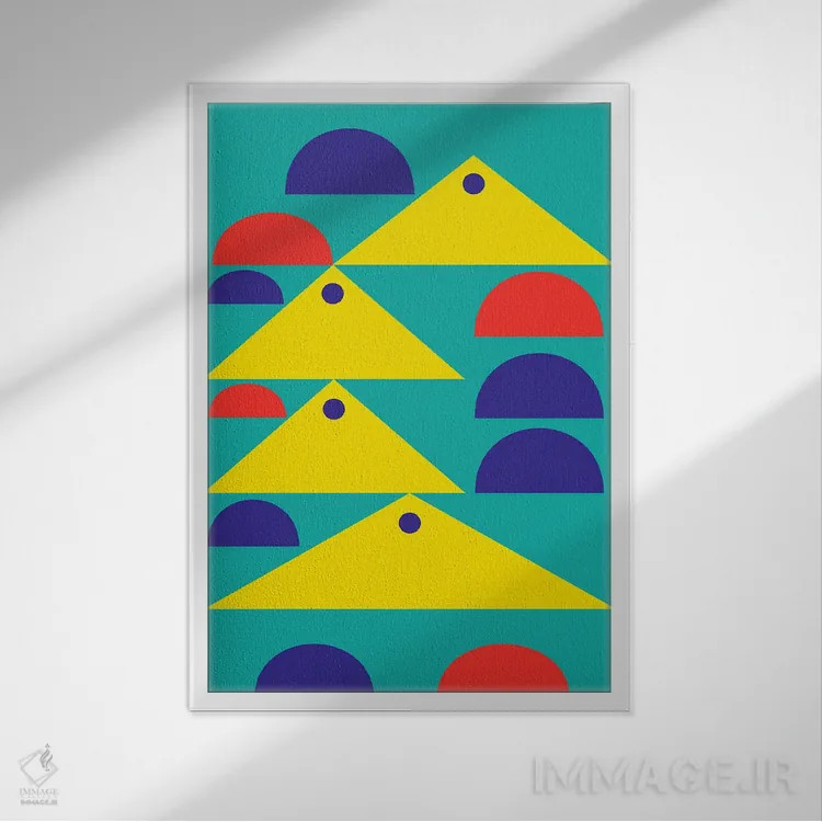 تابلو انتزاعی "شناور بودن" اثر لورا اوبون - نمای قابدار سفید