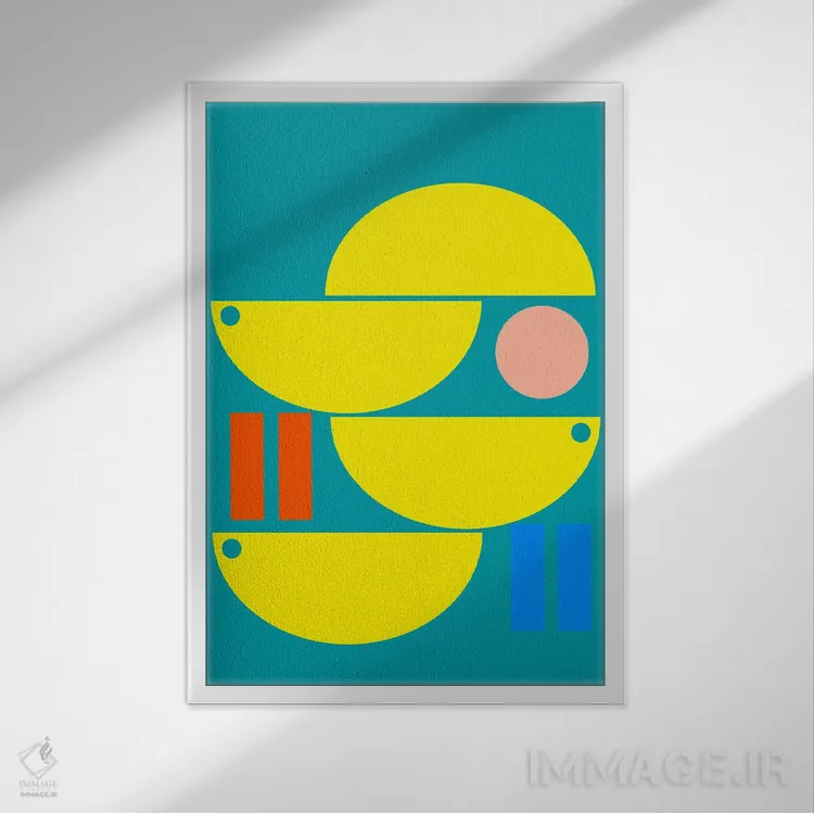 تابلو انتزاعی "با ناآرامی راحت باش" اثر لورا اوبون - نمای قابدار سفید