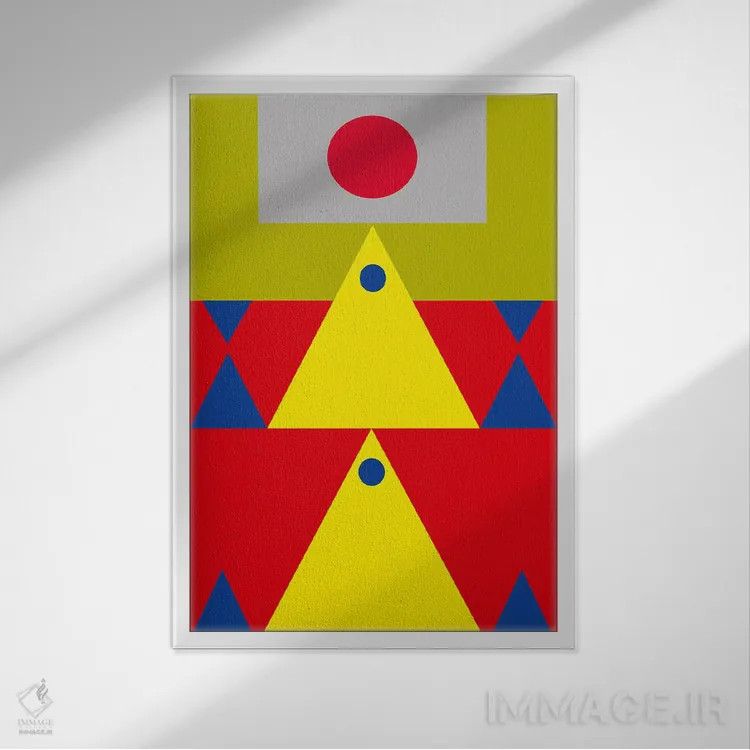 تابلو انتزاعی "ساختن قلعه" اثر لورا اوبون - نمای قابدار سفید