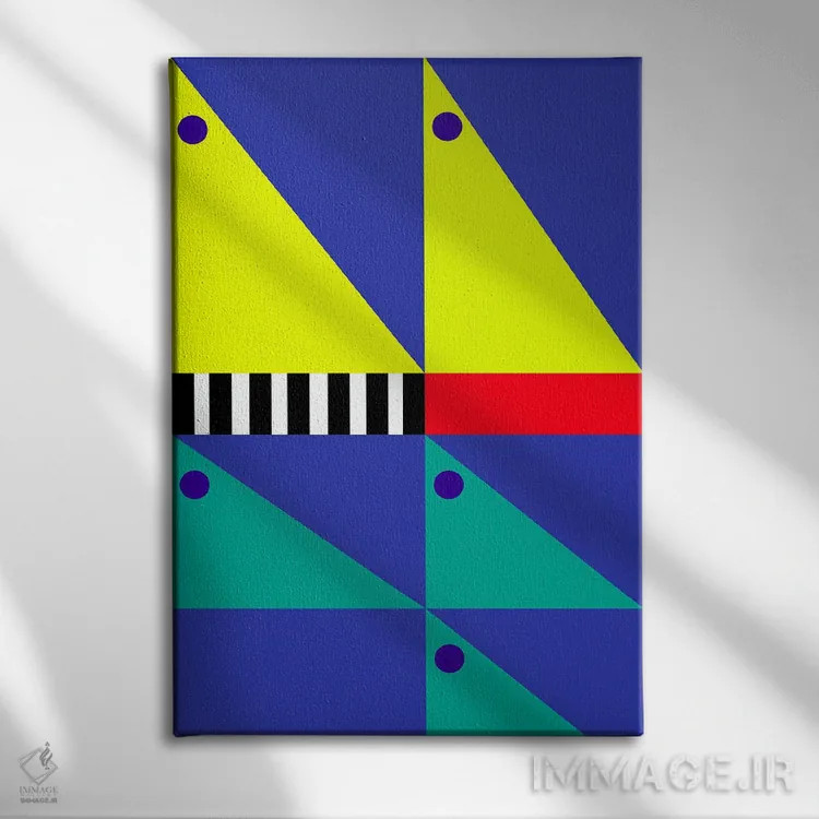 تابلو انتزاعی "باد پشت سرت" اثر لورا اوبون - نمای روبهرو روی دیوار