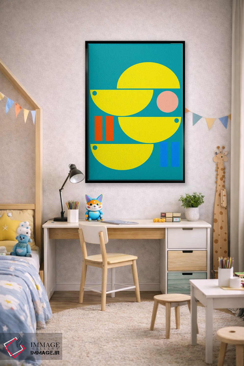 تابلو انتزاعی "با ناآرامی راحت باش" اثر لورا اوبون - D2B